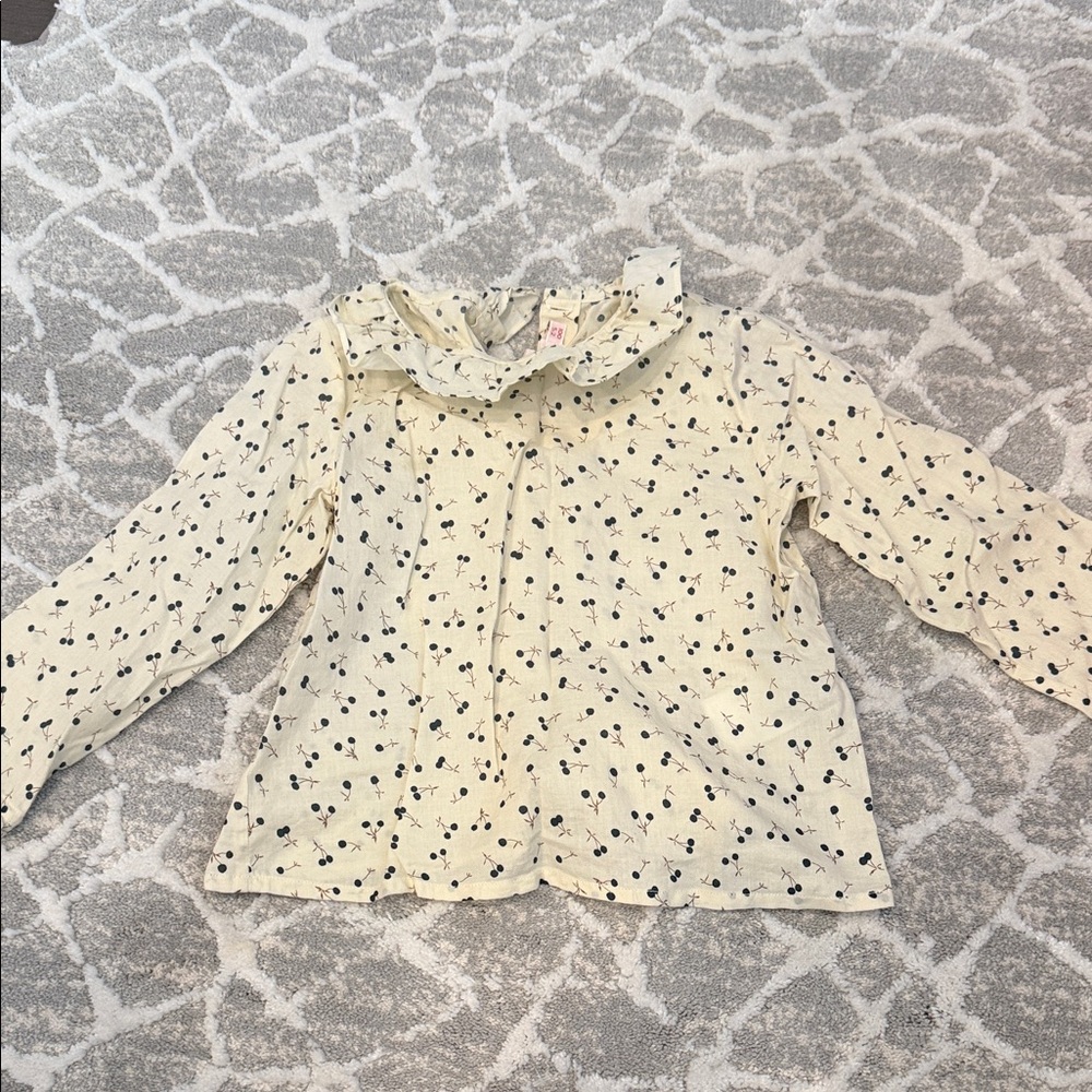 Bonpoint Cream Floral Kids Blouse